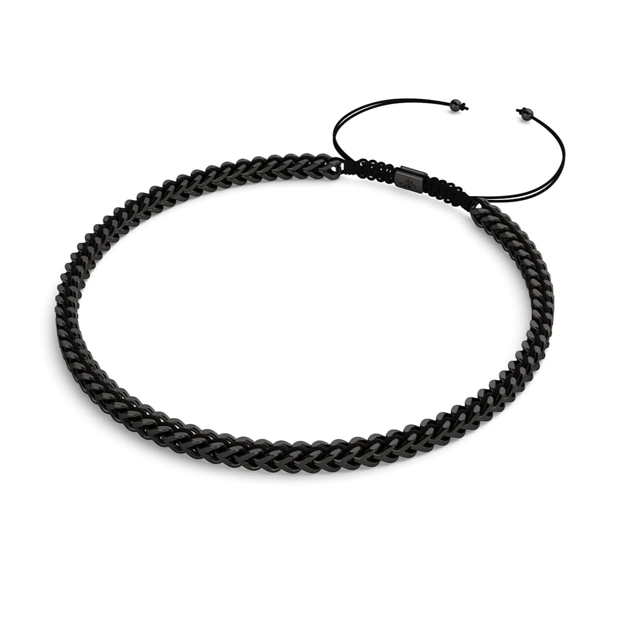 Noir x Gunmetal | Chaîne de blé Gaia | Collier ras du cou