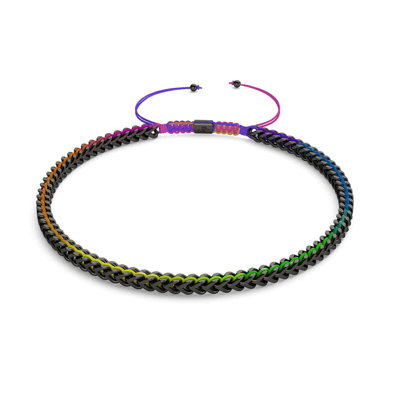 Spectrum x Gunmetal | Gaia Wheat Chain | Choker Necklace