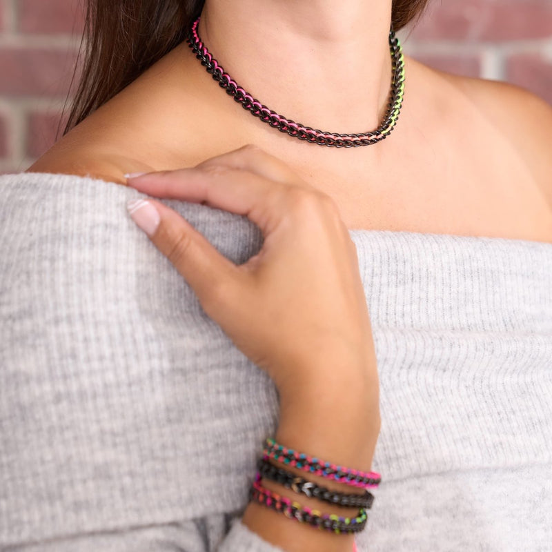 Spectrum x Gunmetal | Gaia Wheat Chain | Choker Necklace