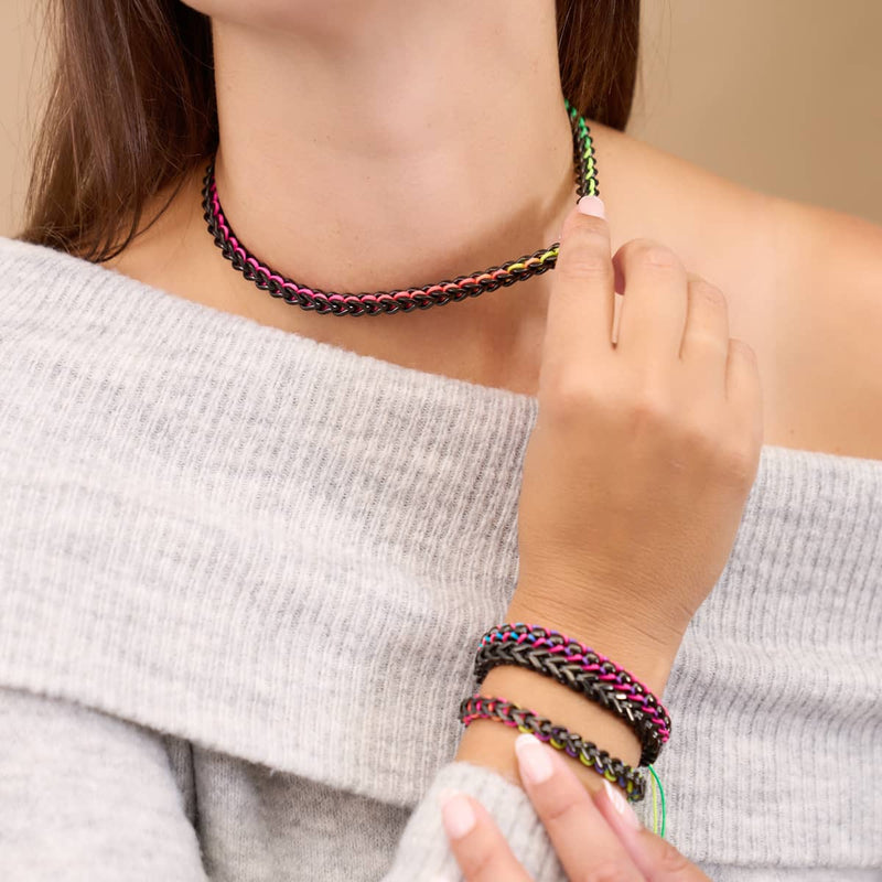 Spectrum x Gunmetal | Gaia Wheat Chain | Choker Necklace