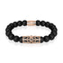 18k Rose Gold Crown | Matte Black Agate | Kingdom Bead Bracelet | Men's
