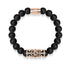 18k Rose Gold Crown | Matte Black Agate | Kingdom Bead Bracelet | Men's