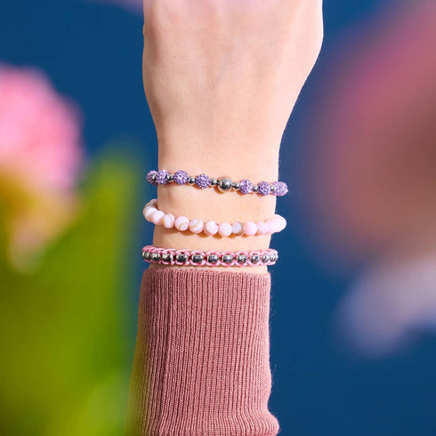 Marbled Blush x Silver | Abalone Bracelet
