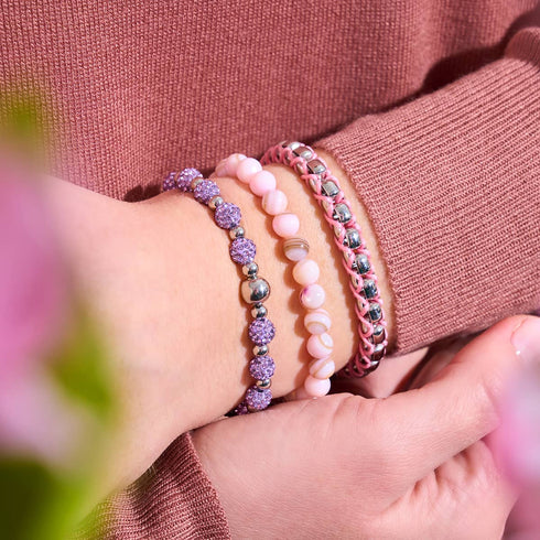 Marbled Blush x Silver | Abalone Bracelet