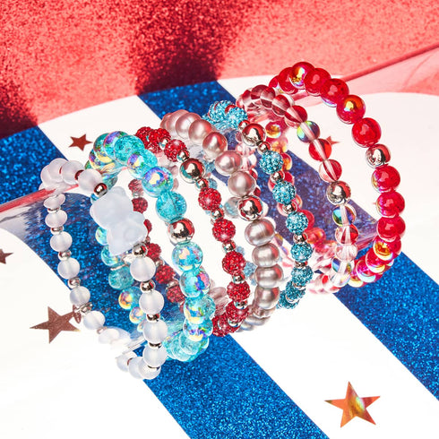 Curaçao bleu | Argent sterling 925 | Bracelet en verre à bulles