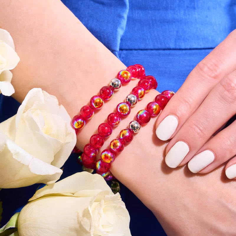Carnelian Rainbow | .925 Sterling Silver | Bubble Glass Bracelet