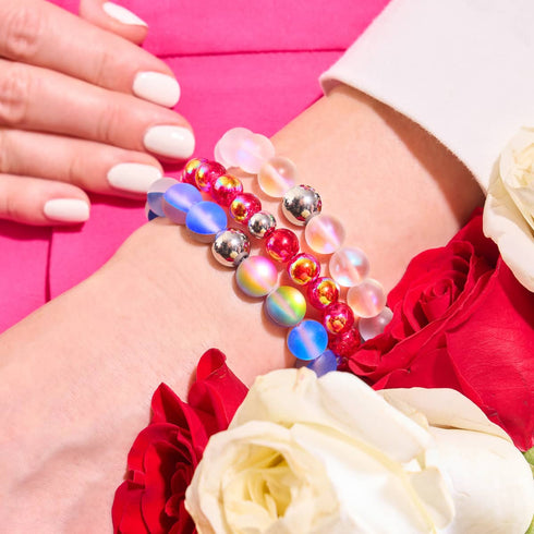 Cornaline arc-en-ciel | Argent sterling 925 | Bracelet en verre à bulles