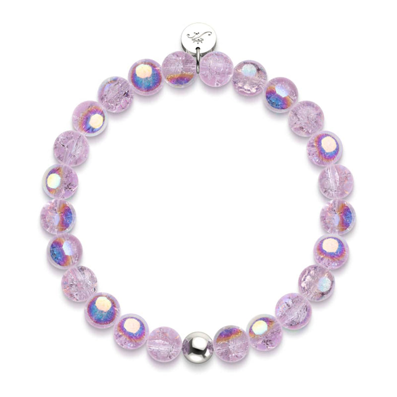 Purple Cloud | .925 Sterling Silver | Bubble Glass Bracelet