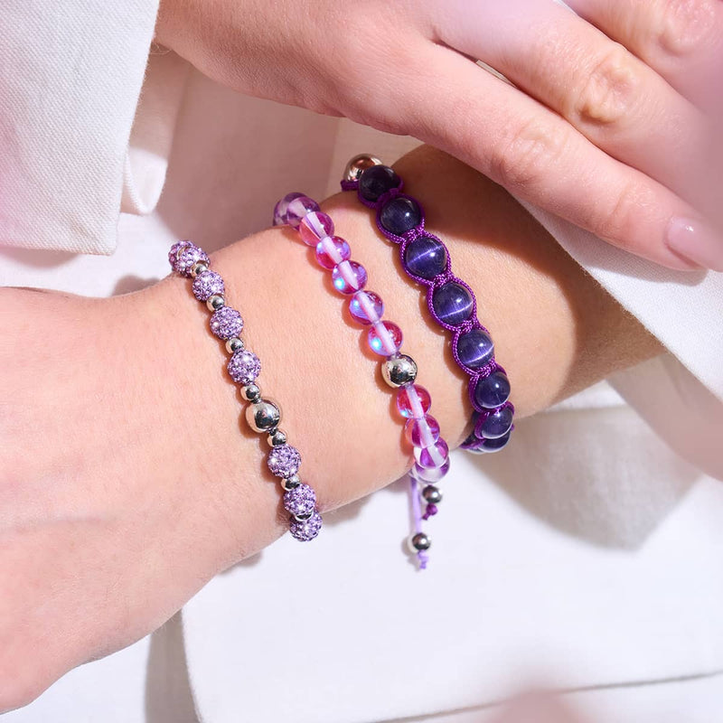 Violet | Argent | Bracelet Cheshire Glass Charmballa