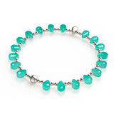 Bracelet goutte de fée vert mer