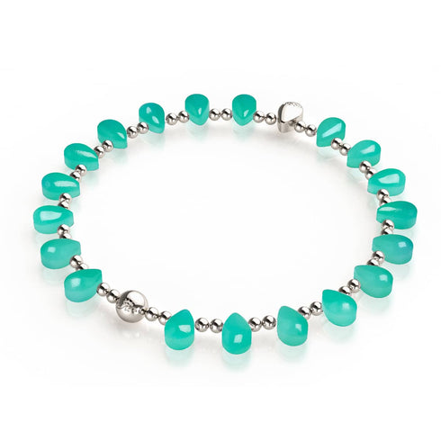 Bracelet goutte de fée vert mer