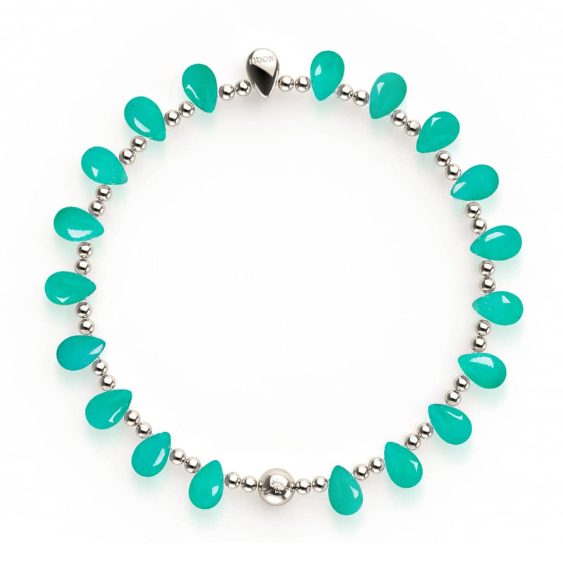 Bracelet goutte de fée vert mer