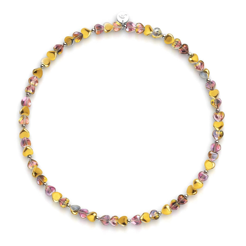 Cœur doré | Argent sterling 925 | Enveloppe en verre de fée