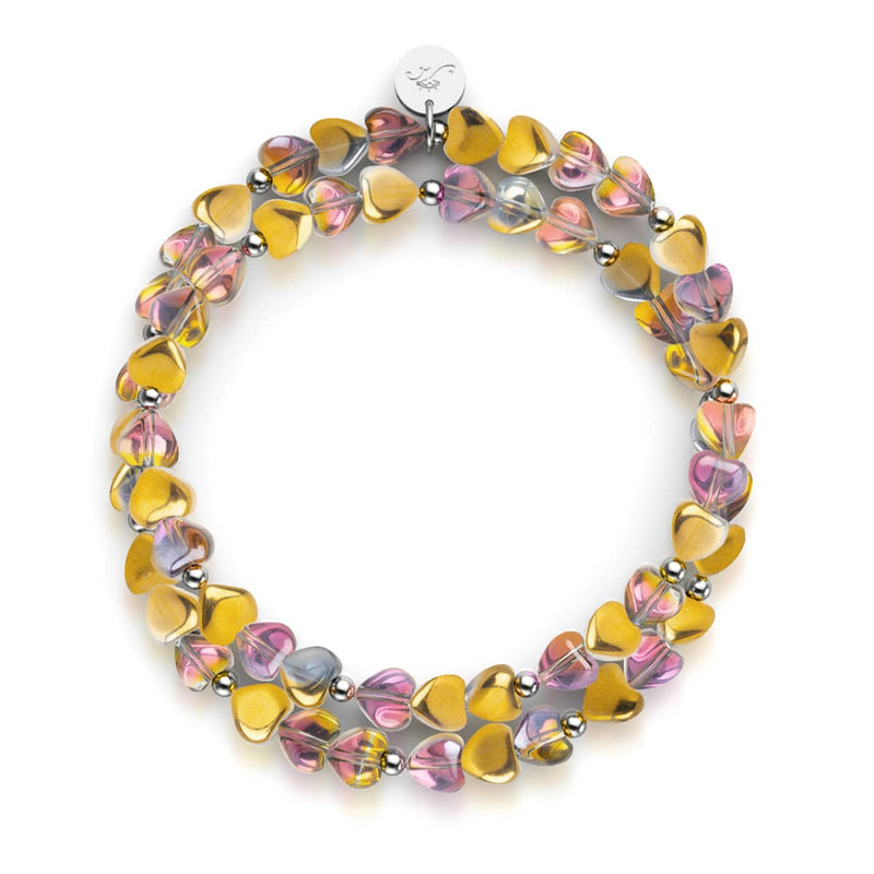 Cœur doré | Argent sterling 925 | Enveloppe en verre de fée