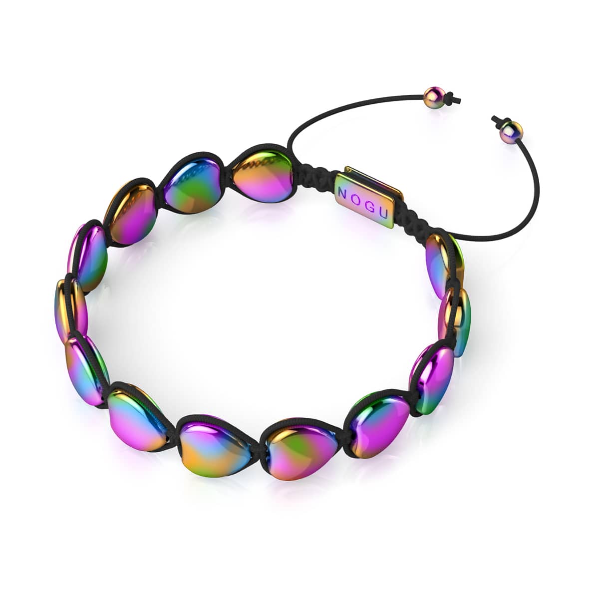 Bracelet Charmballa en verre de fée avec cordon en argent et cœur de licorne