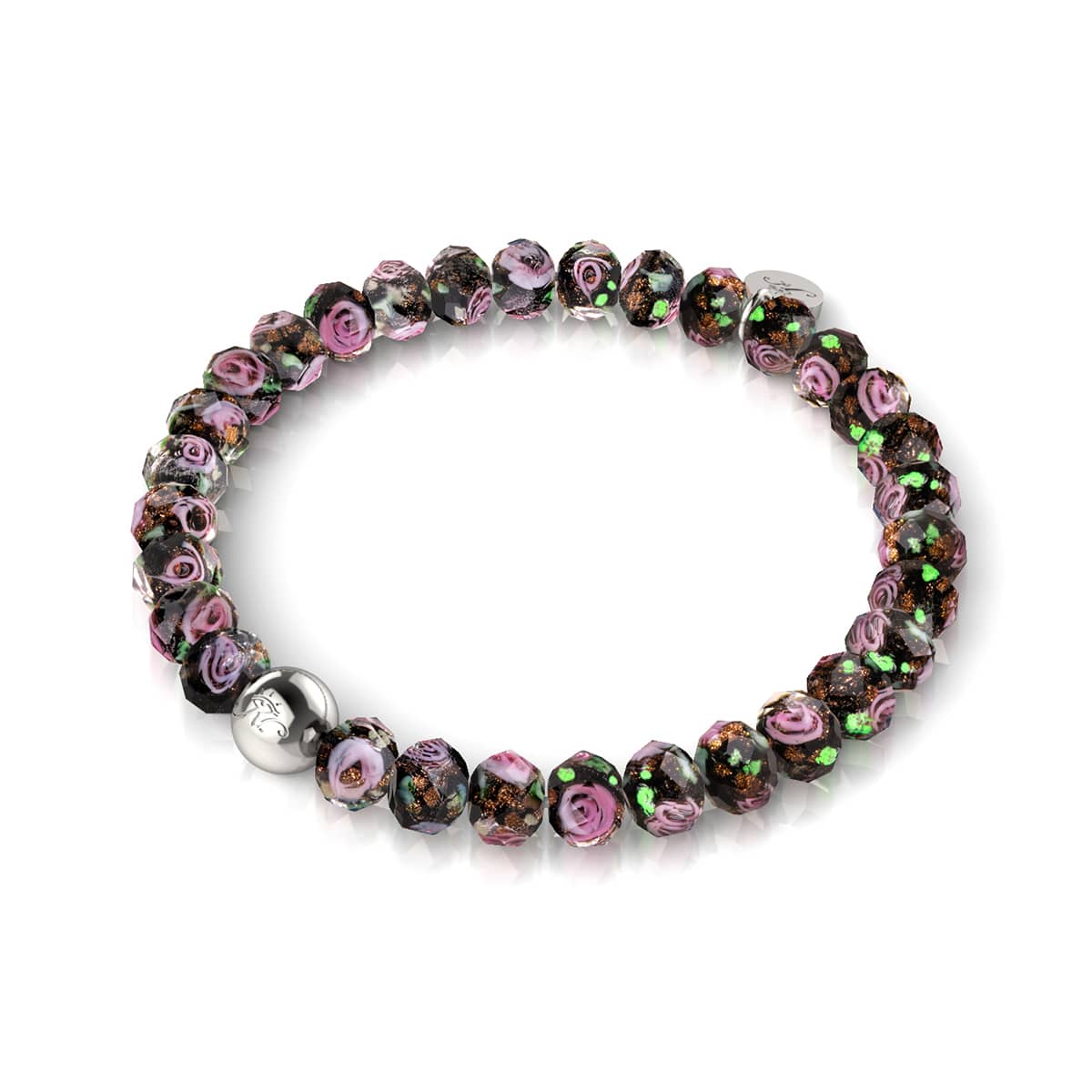 Bracelet en diamants en verre Firefly | Dahlia noir