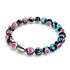 Bracelet Love en verre Firefly en argent sterling 925 noir x rose