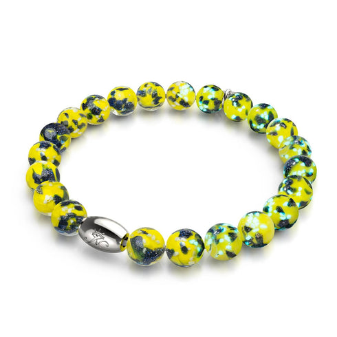 Bracelet en verre Firefly | Argent sterling 925 | Limoncello bleu