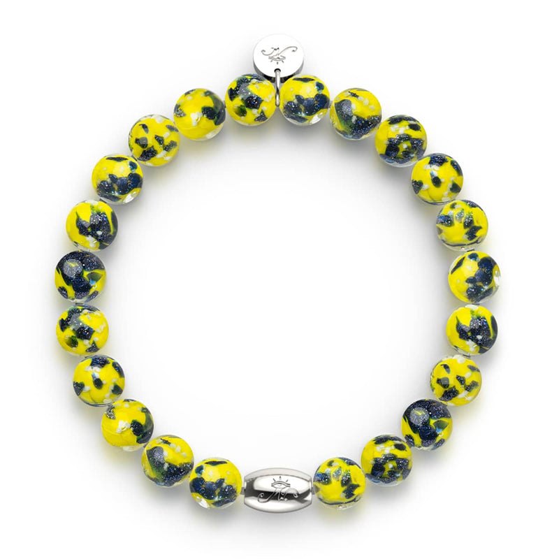 Bracelet en verre Firefly | Argent sterling 925 | Limoncello bleu