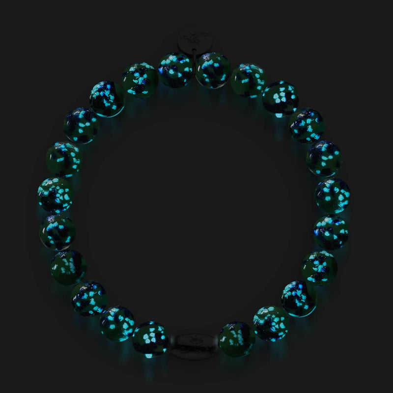 Menthe bleue | Argent sterling 925 | Bracelet en verre Firefly