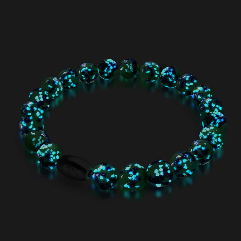 Menthe bleue | Argent sterling 925 | Bracelet en verre Firefly