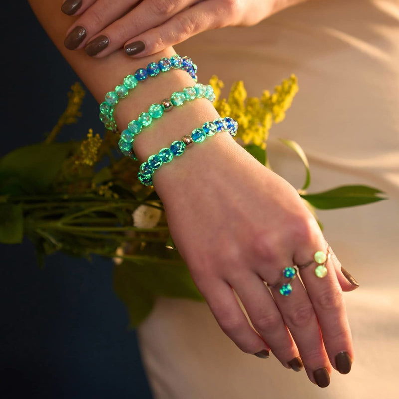 Blue Ombre | Argent sterling 925 | Bracelet en verre Firefly