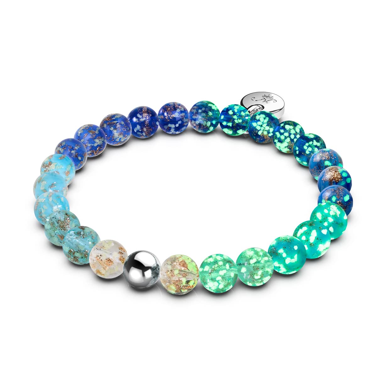 Blue Ombre | Argent sterling 925 | Bracelet en verre Firefly