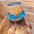 Bracelet en verre Firefly en argent sterling 925 avec écume de mer bleue