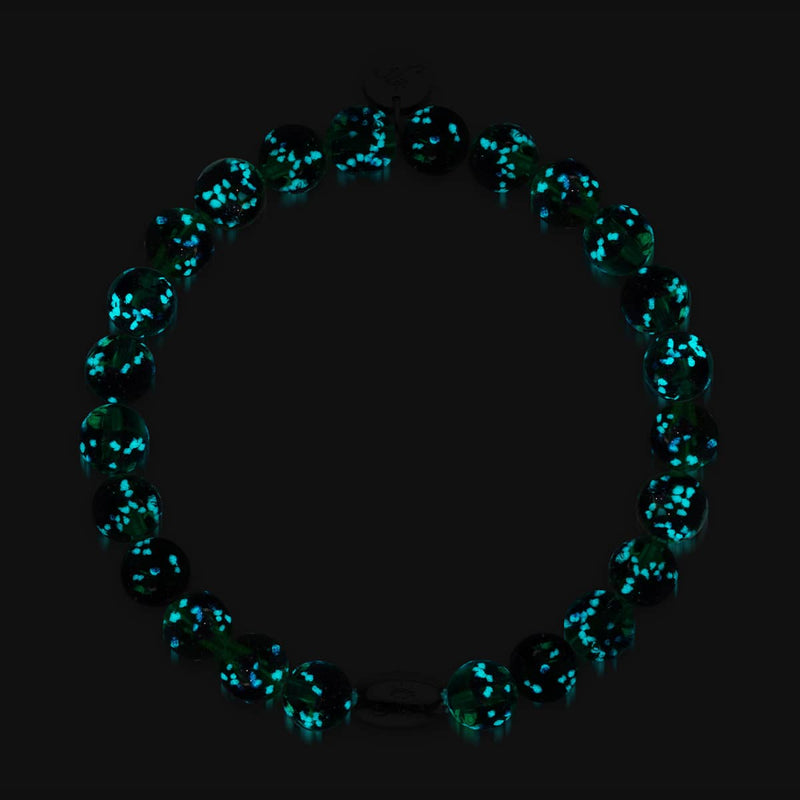 Trèfle bleu | Argent sterling 925 | Bracelet en verre Firefly