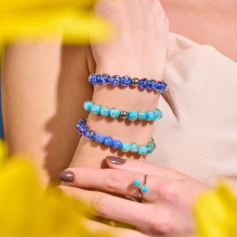 Céruléen | Argent sterling .925 | Bracelet Verre Luciole