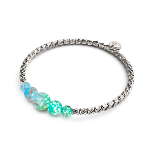 Céruléen | Argent | Bracelet Cascade de Verre Luciole
