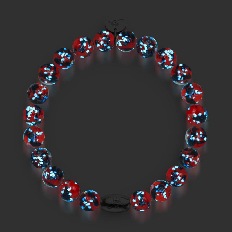 Feu et glace | Argent sterling 925 | Bracelet en verre Firefly