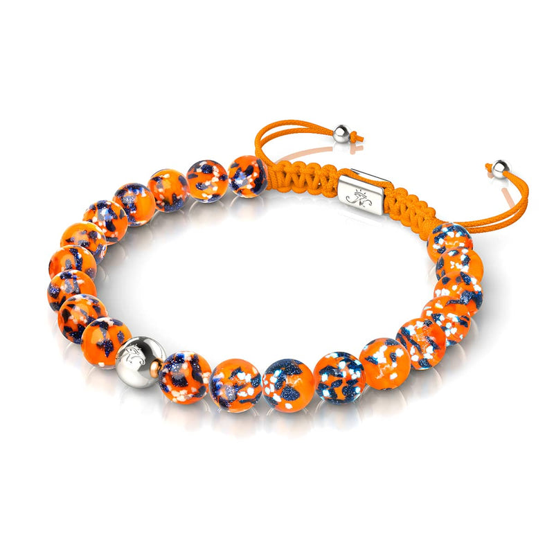 Braise incandescente | Argent | Bracelet en macramé en verre Firefly