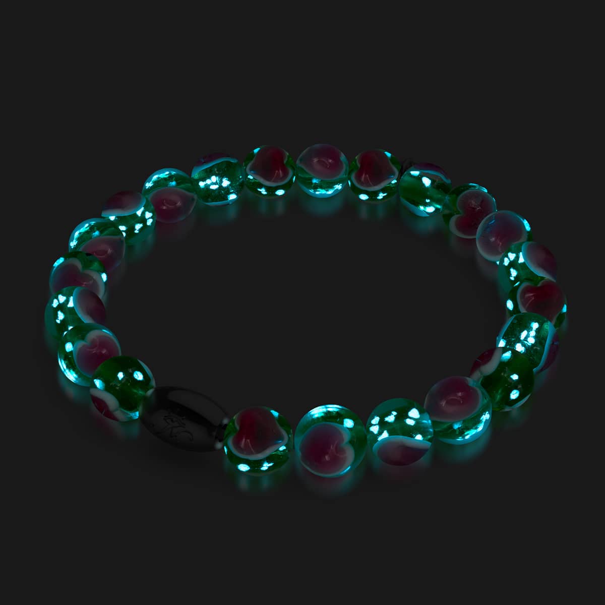 Bracelet Love en verre Firefly en argent sterling 925 vert x rose