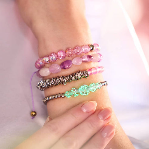 Lilas | Argent | Bracelet Cascade de Verre Luciole