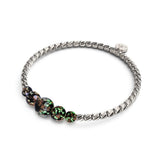 Obsidian | Silver | Firefly Glass Cascade Bracelet