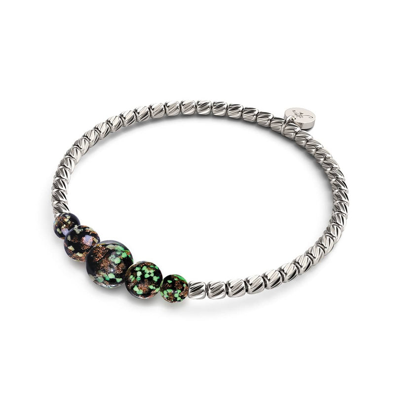 Obsidienne | Argent | Bracelet Cascade de Verre Luciole