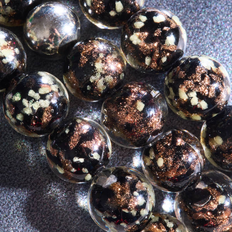 Obsidian | Silver | Firefly Glass Macrame Bracelet