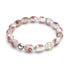 Roses roses | Argent sterling 925 | Bracelet de jardin en verre Firefly