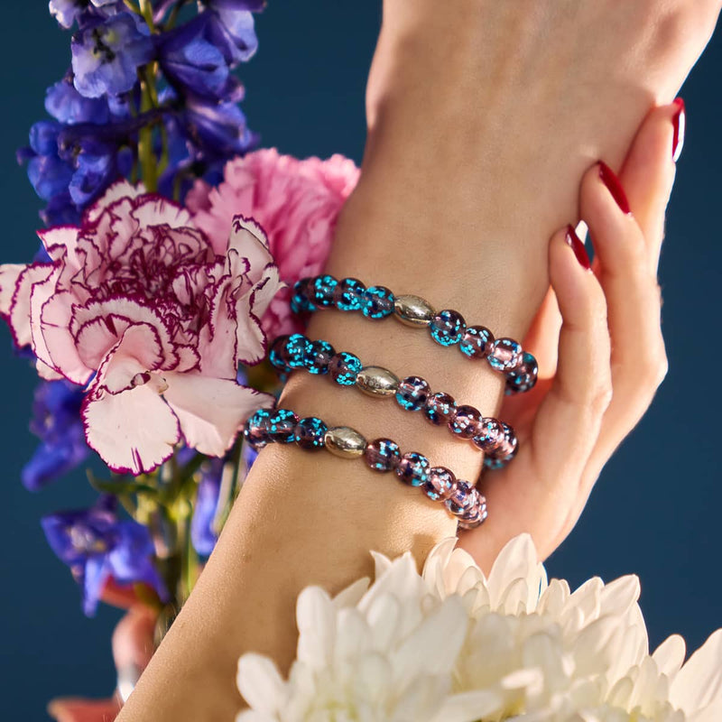 Purple Elixir | Argent sterling 925 | Bracelet en verre Firefly