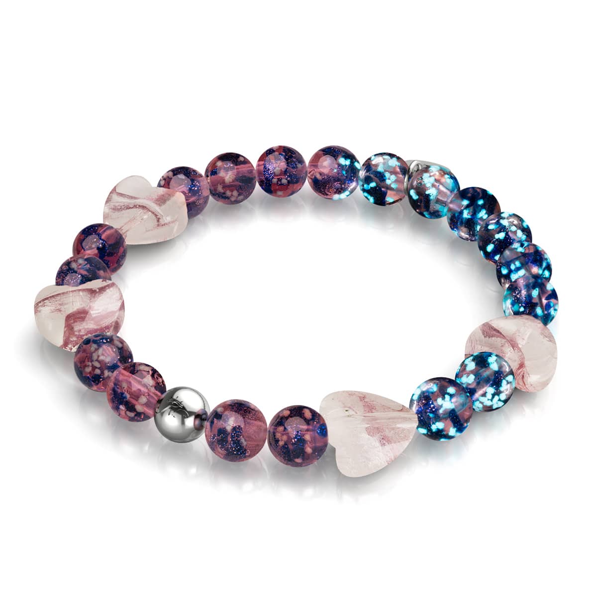 Purple Elixir | Bracelet en verre Firefly Glass x cœurs en verre de Murano