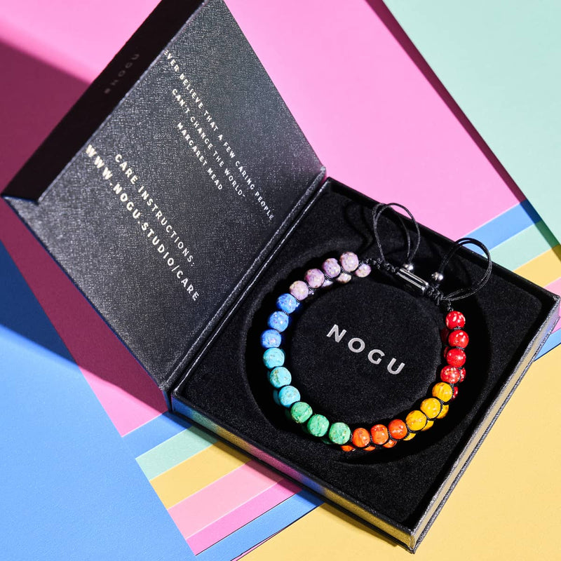 Rainbow Chakra | Solid Firefly Glass Bracelet