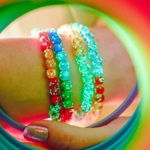Bracelet en argent sterling 925 arc-en-ciel | Bracelet en verre Firefly massif