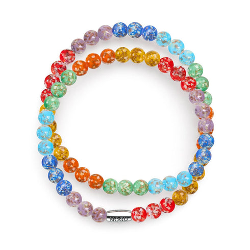Bracelet en argent sterling 925 arc-en-ciel | Bracelet en verre Firefly massif