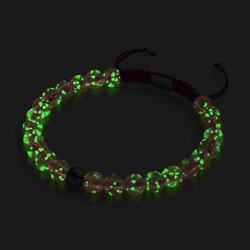 Rosewater x Magenta | Mini Firefly Glass Macrame Bracelet