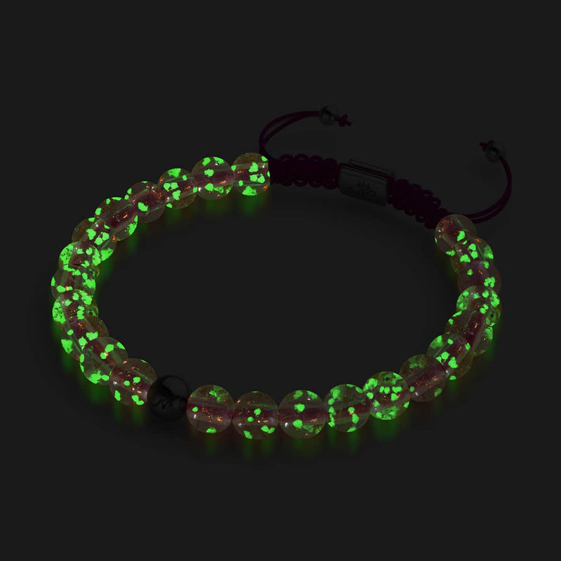 Bracelet en macramé en verre Mini Firefly | Rosewater x Magenta