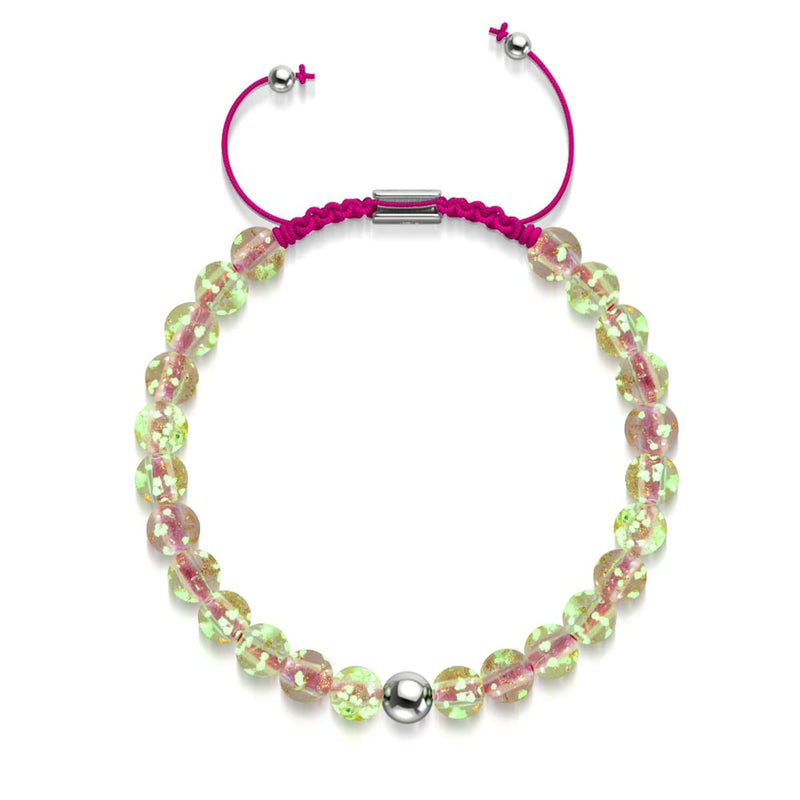 Bracelet en macramé en verre Mini Firefly | Rosewater x Magenta