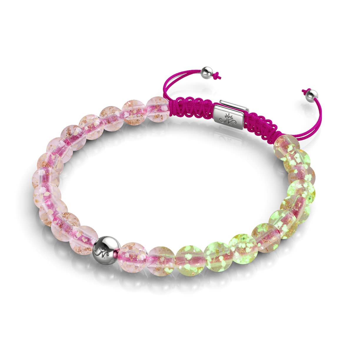 Bracelet en macramé en verre Mini Firefly | Rosewater x Magenta