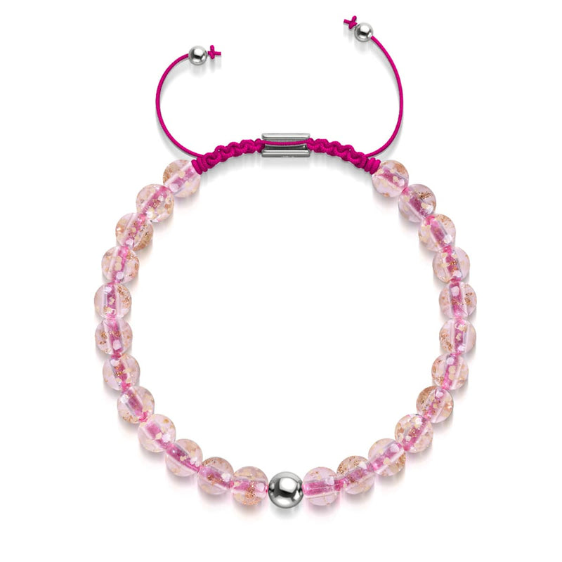Bracelet en macramé en verre Mini Firefly | Rosewater x Magenta