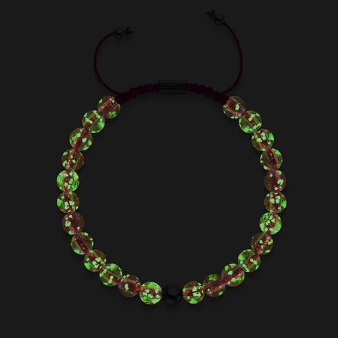 Rosewater x Magenta | Mini Firefly Glass Macrame Bracelet